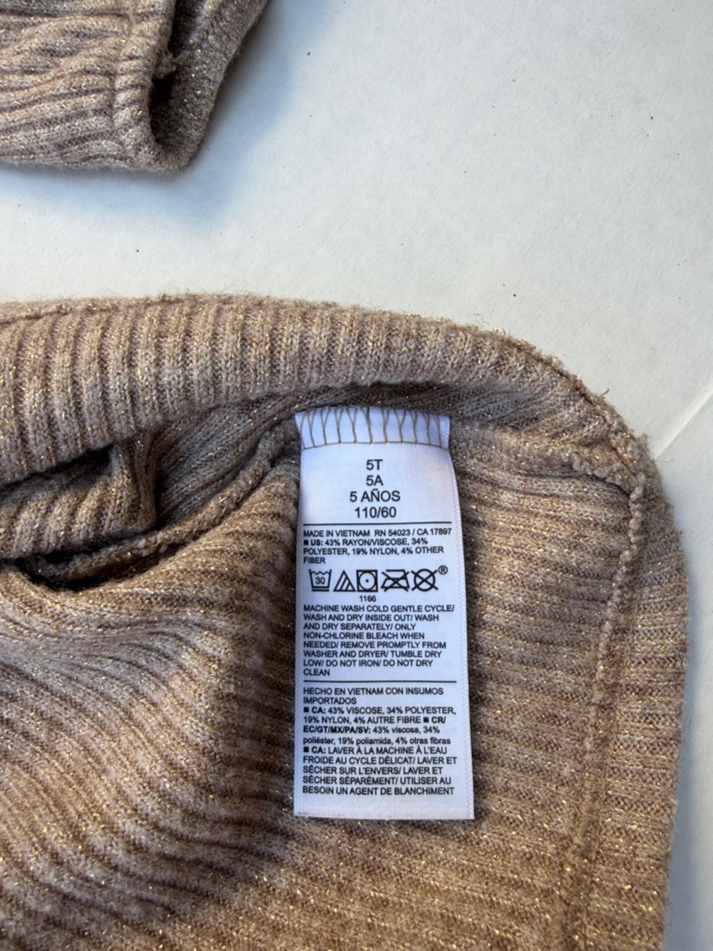 Old Navy Ribbed Knit Long-Sleeve Dress - Taupe - Picture 5 of 6
